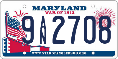 MD license plate 9AN2708