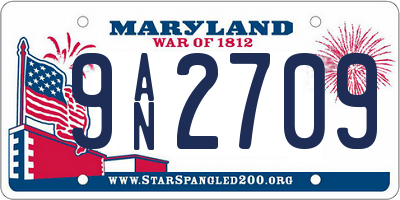 MD license plate 9AN2709
