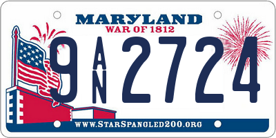 MD license plate 9AN2724