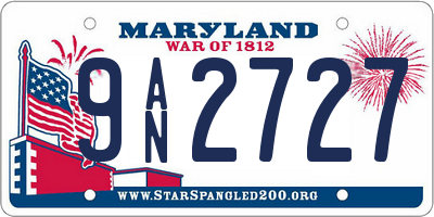 MD license plate 9AN2727