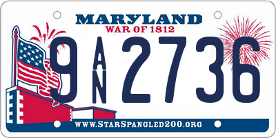 MD license plate 9AN2736