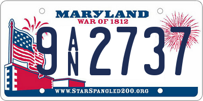 MD license plate 9AN2737