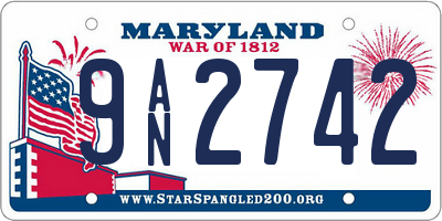 MD license plate 9AN2742