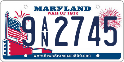 MD license plate 9AN2745