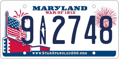 MD license plate 9AN2748