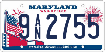 MD license plate 9AN2755