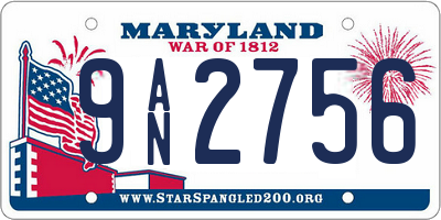 MD license plate 9AN2756