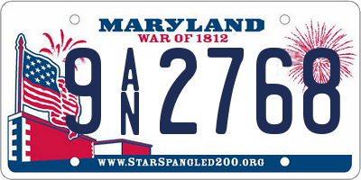 MD license plate 9AN2768