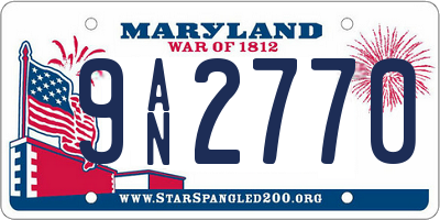 MD license plate 9AN2770