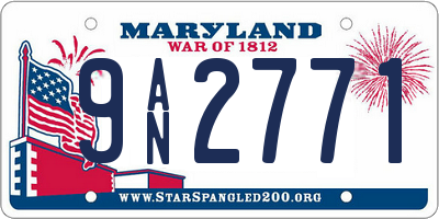 MD license plate 9AN2771