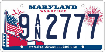 MD license plate 9AN2777