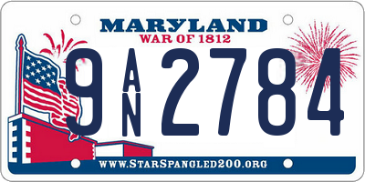 MD license plate 9AN2784