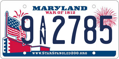 MD license plate 9AN2785