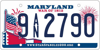 MD license plate 9AN2790
