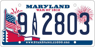 MD license plate 9AN2803