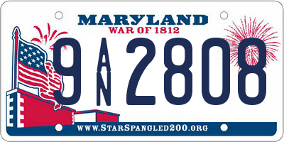 MD license plate 9AN2808