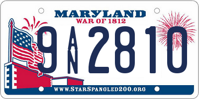 MD license plate 9AN2810
