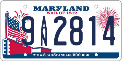 MD license plate 9AN2814