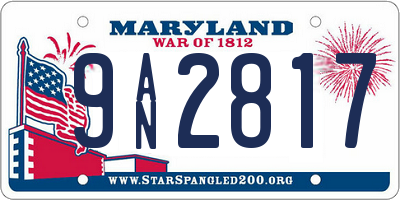 MD license plate 9AN2817