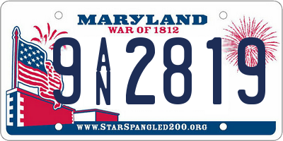MD license plate 9AN2819