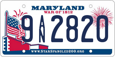 MD license plate 9AN2820