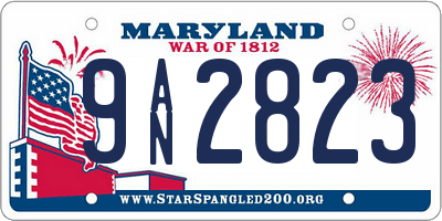MD license plate 9AN2823