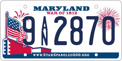 MD license plate 9AN2870