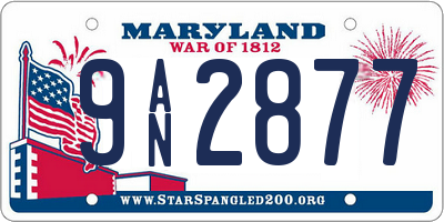 MD license plate 9AN2877