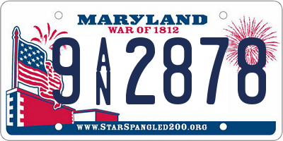 MD license plate 9AN2878