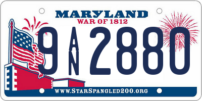 MD license plate 9AN2880