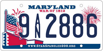 MD license plate 9AN2886