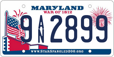 MD license plate 9AN2899