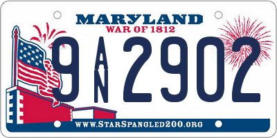 MD license plate 9AN2902