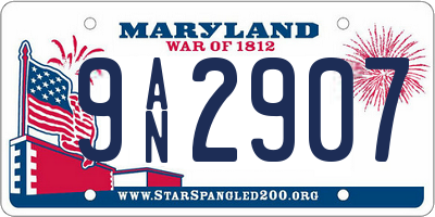 MD license plate 9AN2907