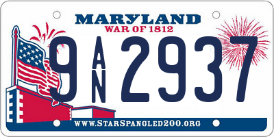 MD license plate 9AN2937