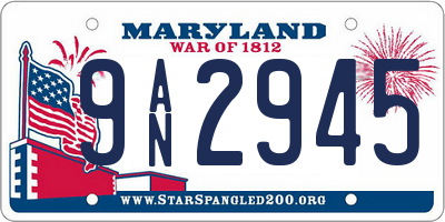 MD license plate 9AN2945