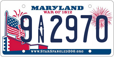 MD license plate 9AN2970