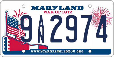 MD license plate 9AN2974