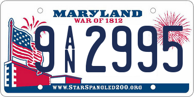 MD license plate 9AN2995