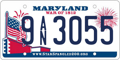 MD license plate 9AN3055