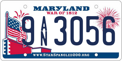 MD license plate 9AN3056