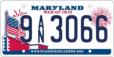 MD license plate 9AN3066