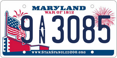 MD license plate 9AN3085
