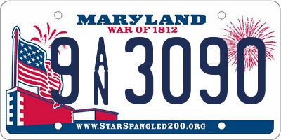 MD license plate 9AN3090