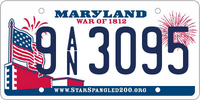 MD license plate 9AN3095