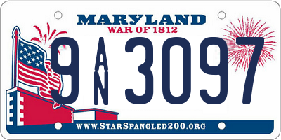MD license plate 9AN3097