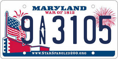 MD license plate 9AN3105