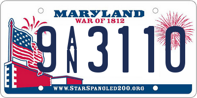 MD license plate 9AN3110
