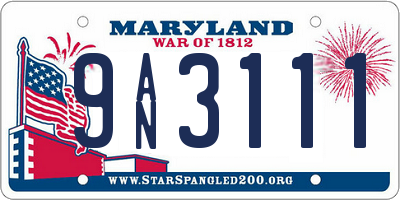 MD license plate 9AN3111