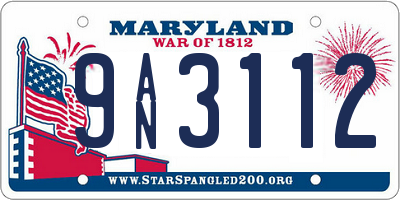 MD license plate 9AN3112